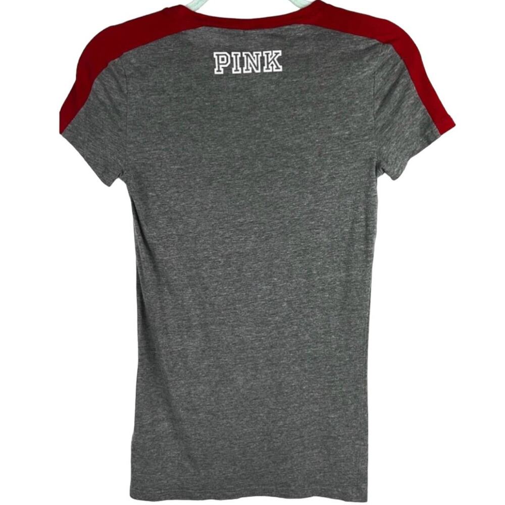 PINK Victoria's Secret OSU Buckeye Nation Gray Red Tee Athletic Small - Picture 8 of 12